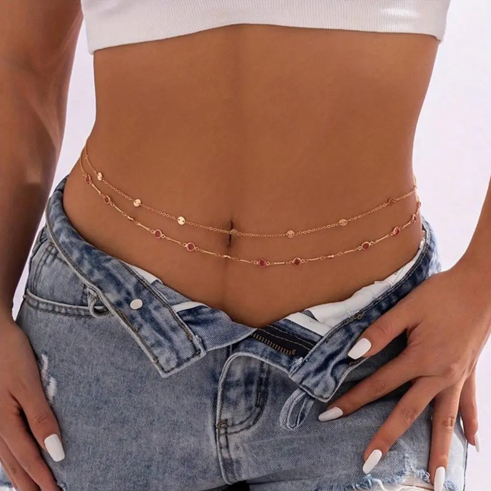 

Lightweight Waist Chain Sequin Double-layer Women's Waist Chain for Belly Dance Performance Nightclub Parties for Festivals