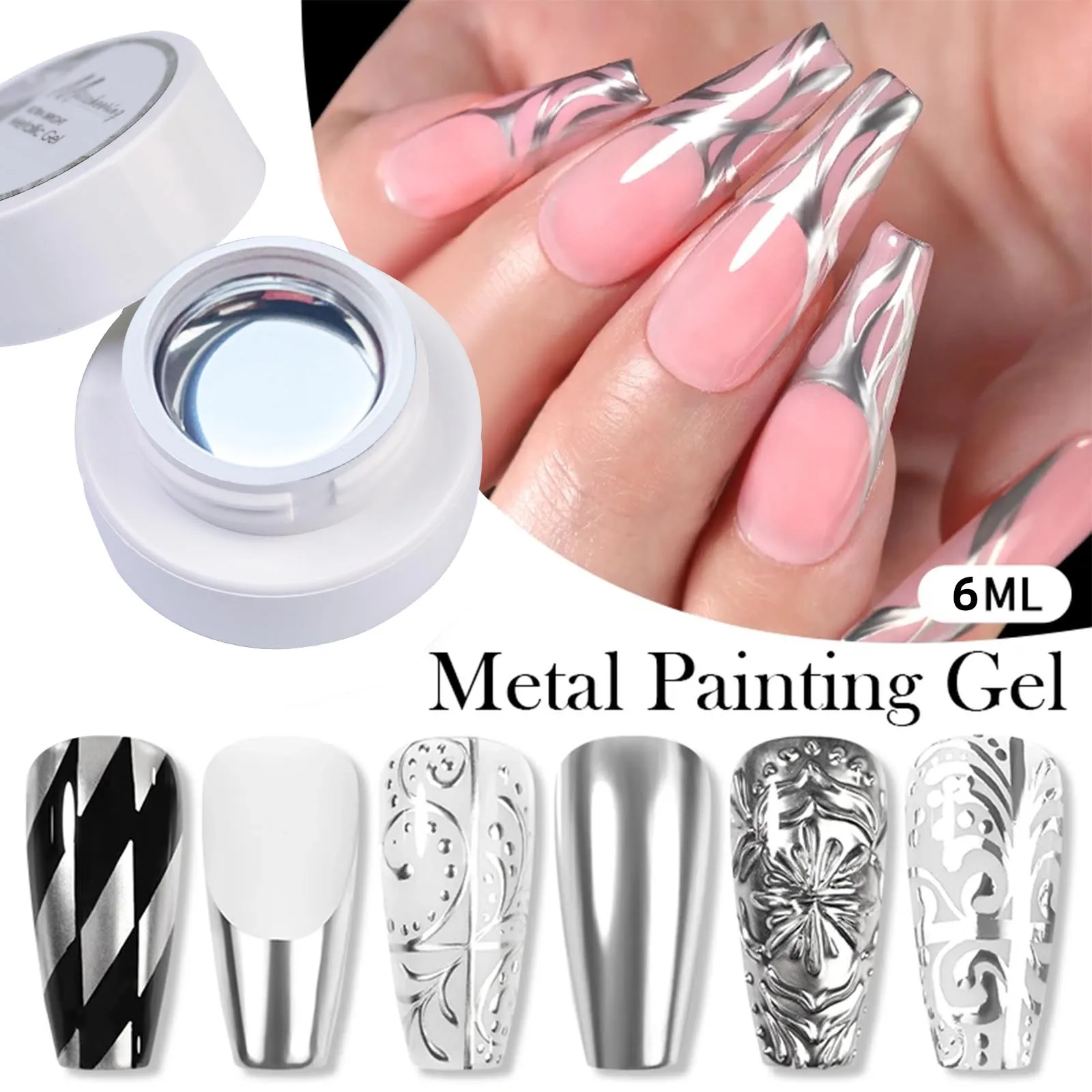 Misscheering 6 ml Metall Malerei Gel Polnisch Galvanik Wirkung Glänzend Abziehbar Gel Nagellack
