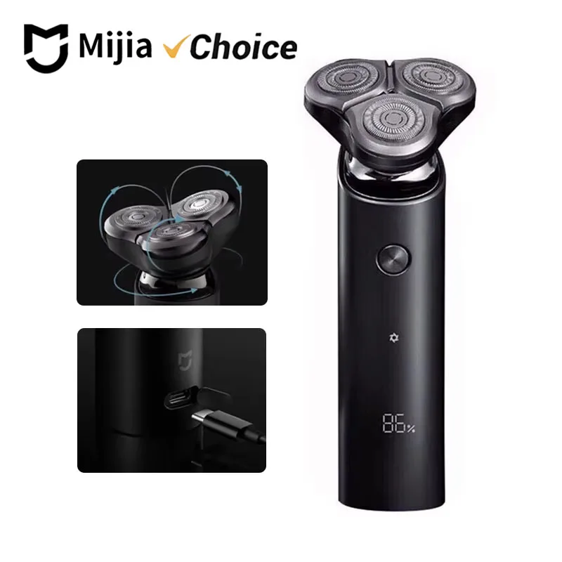 

Mijia Electric Shaver S500, Type-C Rechargeable Wet Dry Shaver Men’s, IPX7 Waterproof, LED Display 60min Battery Life