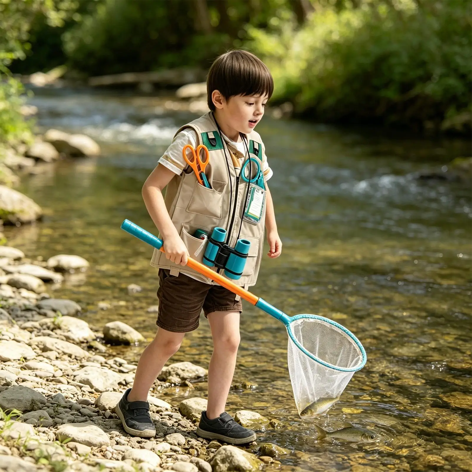 Disfraz de paleontólogo para niños, chaleco de arqueólogo para senderismo, pesca, camping, parque, jardín y actividades al aire libre.