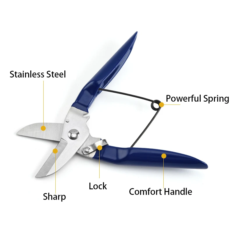Stainless Steel Sharp Blade Garden Pruner Household Fruit Tree Bypass Pruning Tools Bonsai Flowers Branch Cutting Scissors