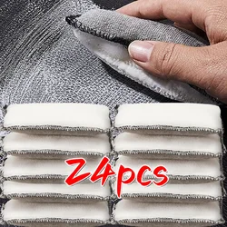 2/24pcs Soft Double Side Microfiber Scrubbing Sponge Car Leather Cleaning Microfiber Towel Wax Sponge Auto Detailing Tools