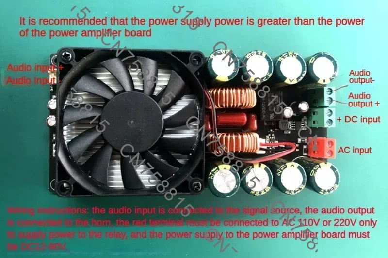 

1000W/1500W Power Amplifier, HIFI Class D Mono Digital Audio Amplifier Board with Speaker Protection, Super TPA3255 Chip