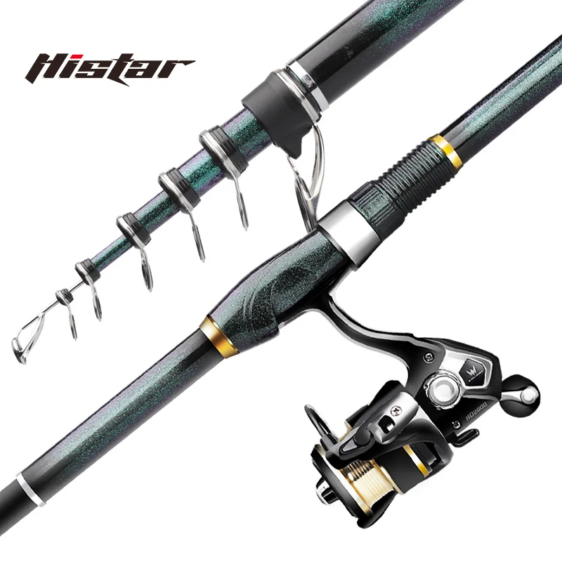 Histar Flexible Portable Short C.L. High Density Carbon 2.40m to 3.90m Chameleon Color Ultra Sensitivity Solid Tip Fishing Rod