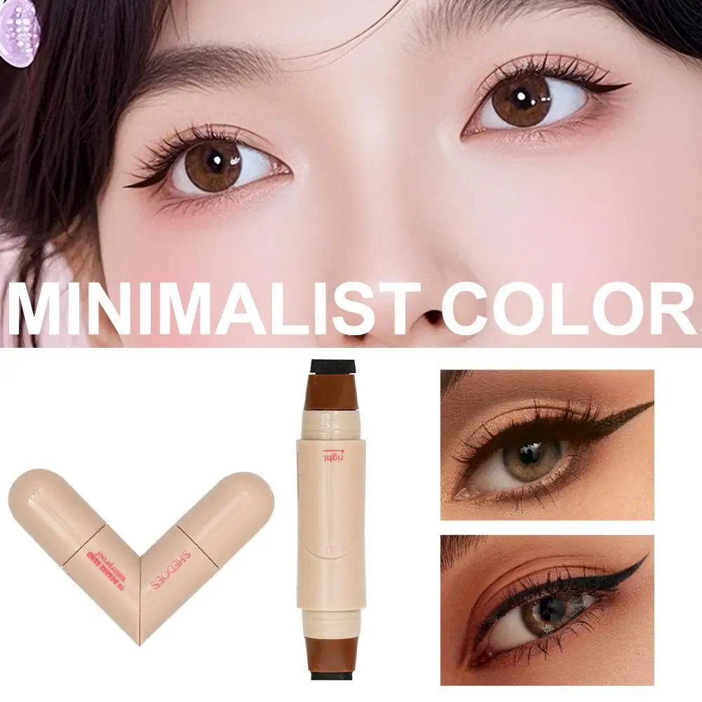 Tampon Eyeliner rotatif pliable, imperméable, résistant aux taches, double pointe, maquillage pour débutants, produit cosmétique paresseux G2Q4