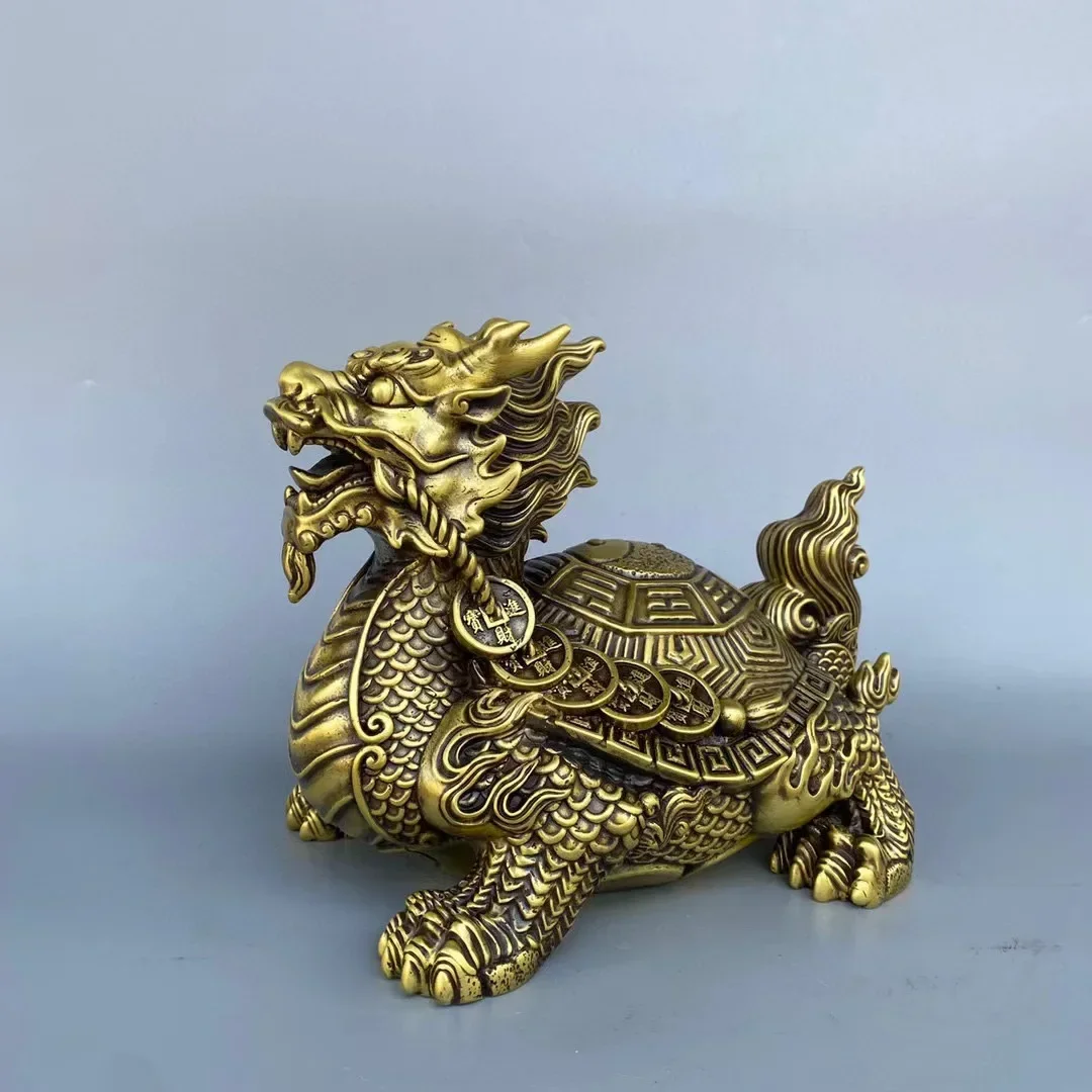 Bronze Statue Recruiting wealth Dragon Turtle 14x10x13 cm1.2 kg 22 x15x18 cm 2.5 kg