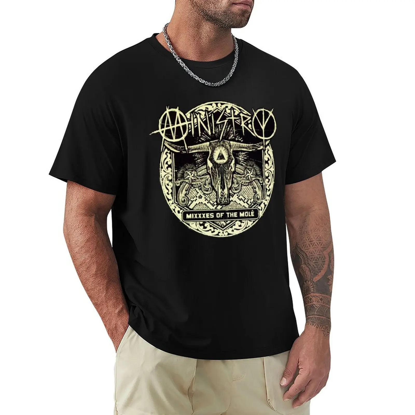 

Death Metal Band - Ministry Logo T-Shirt customizeds summer tops mens plain t shirts