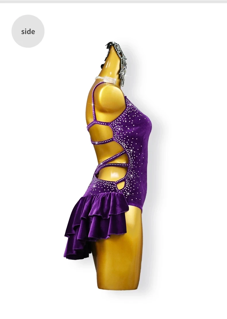 2026 Damen Lateinamerikanisches Tanzkleid Mädchen Kurze Kleidung Sexy Ballsaalrock Cabaret Kostüm Elegante Tanzkleidung Samba-Anzug – Detail 9