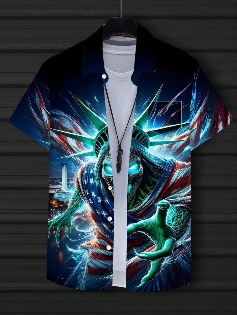 

Модная мужская рубашка с коротким рукавом, повседневная, с 3D-принтом в виде мультяшных животных, гавайская мужская рубашка с коротким рукавом, на пуговицах, с отложным воротником, женская блузка