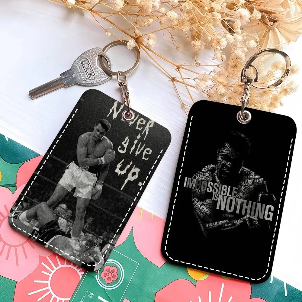 

Стильный кожаный брелок-картхолдер с мотивационной цитатой Майка Тайсона и Мухаммеда Али, удобный для путешествий, для хранения необходимых вещей