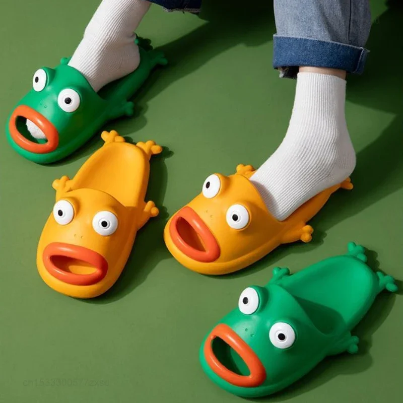 Xiaomi Cute Frog Slippers Female Male Summer Cartoon Shoes Non Slip Thick Soled Indoor Bathroom Outdoor Beach Funny Kids Slipper