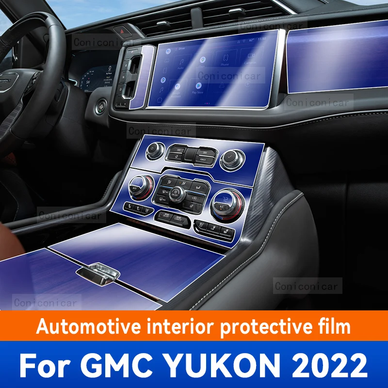 

For GMC YUKON 2022 Gearbox Panel Dashboard Navigation Automotive Interior Protective Film TPU Anti-Scratch Accessories