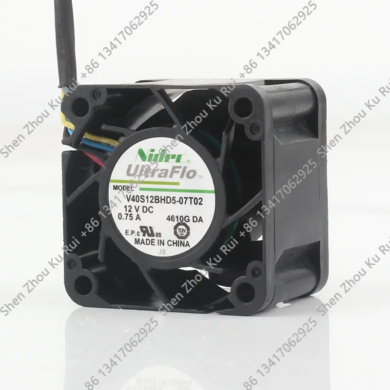 Nidec 5V 24V 48V DC12V 0.75A High air volume violent PWM speed regulation V40S12BHD5-07T02 AC EC 4CM 4028 40X40X28MM Cooling fan