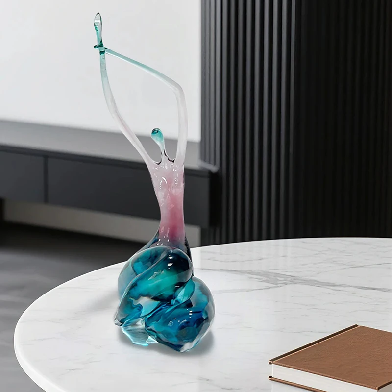Dancing Figure Statues,Abstract Art Character Sculpture,Transparent Resin Decoration,Luxury Artworks,Dancer Model Ornament,Gifts