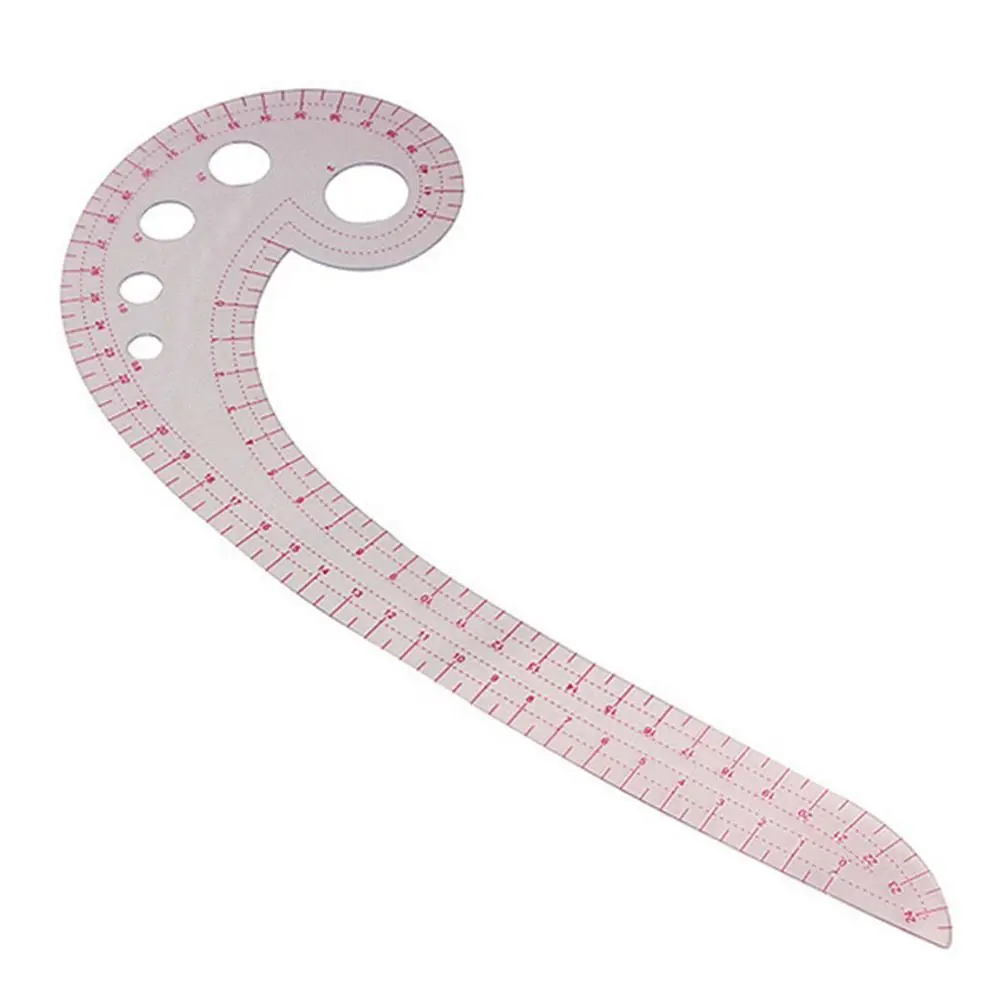 Comma Shaped Practical Pattern Making Plastic Metric Transparent Spline Design Sewing Tool Measure Ruler French Curve Ruler