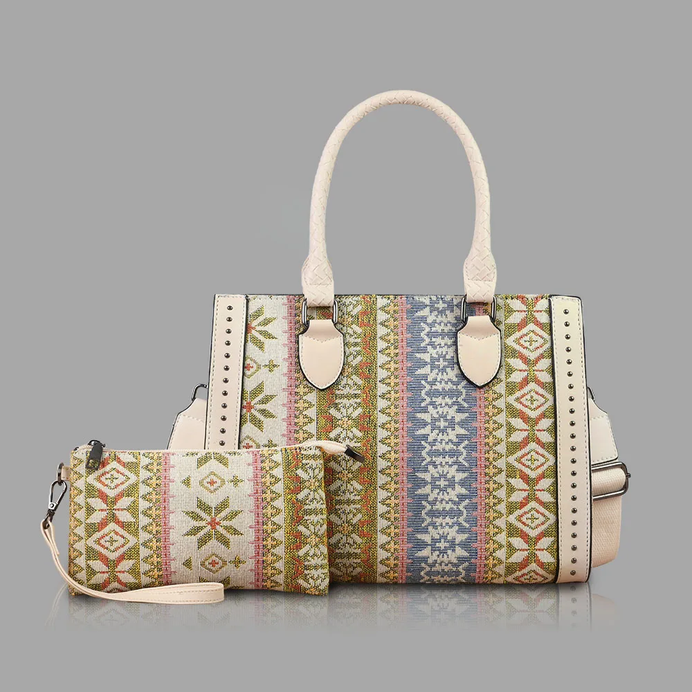 

2pcs Bohe Bag For Women Travel Handbag Bohemian Tote Bag Vintage Purses And Handbags