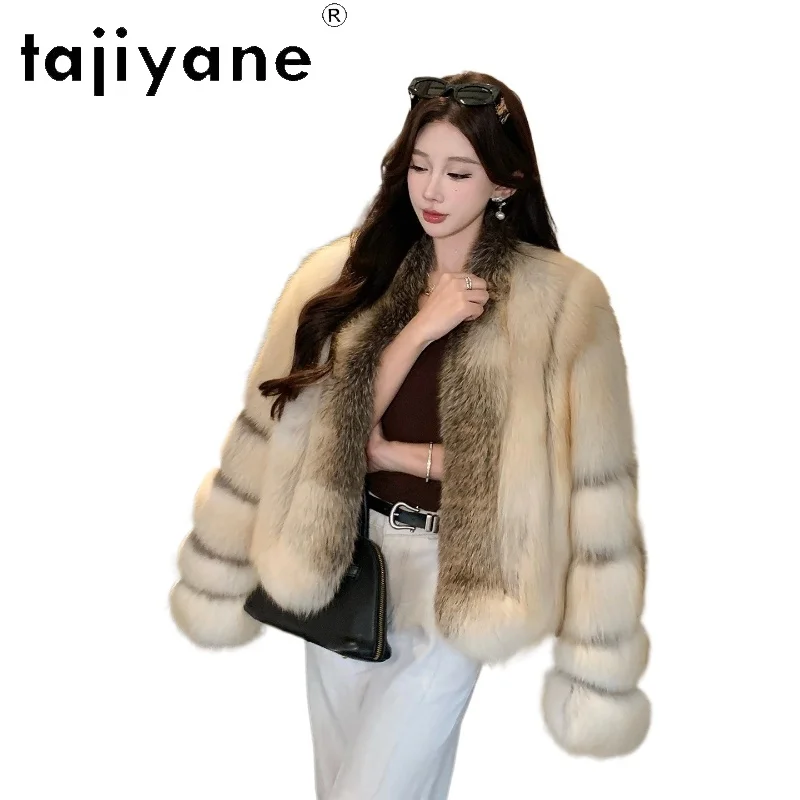 TAJIYANE Natürliche Fuchs Pelzmantel Frauen Luxus Echt Goldene Insel Fuchs Pelz Kurze Jacken Warme Mäntel Winter Frau Kleidung 2025ба