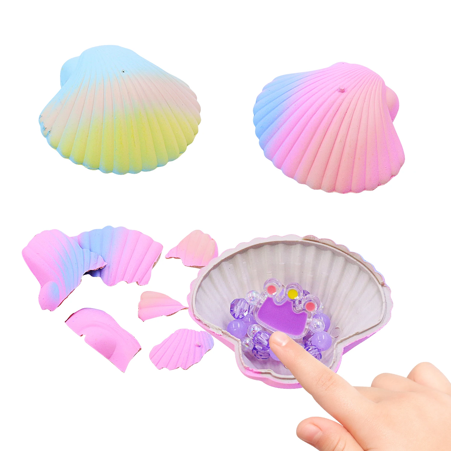 

Shell soaked water toy hatching children's scallop girl bracelet blind box random style