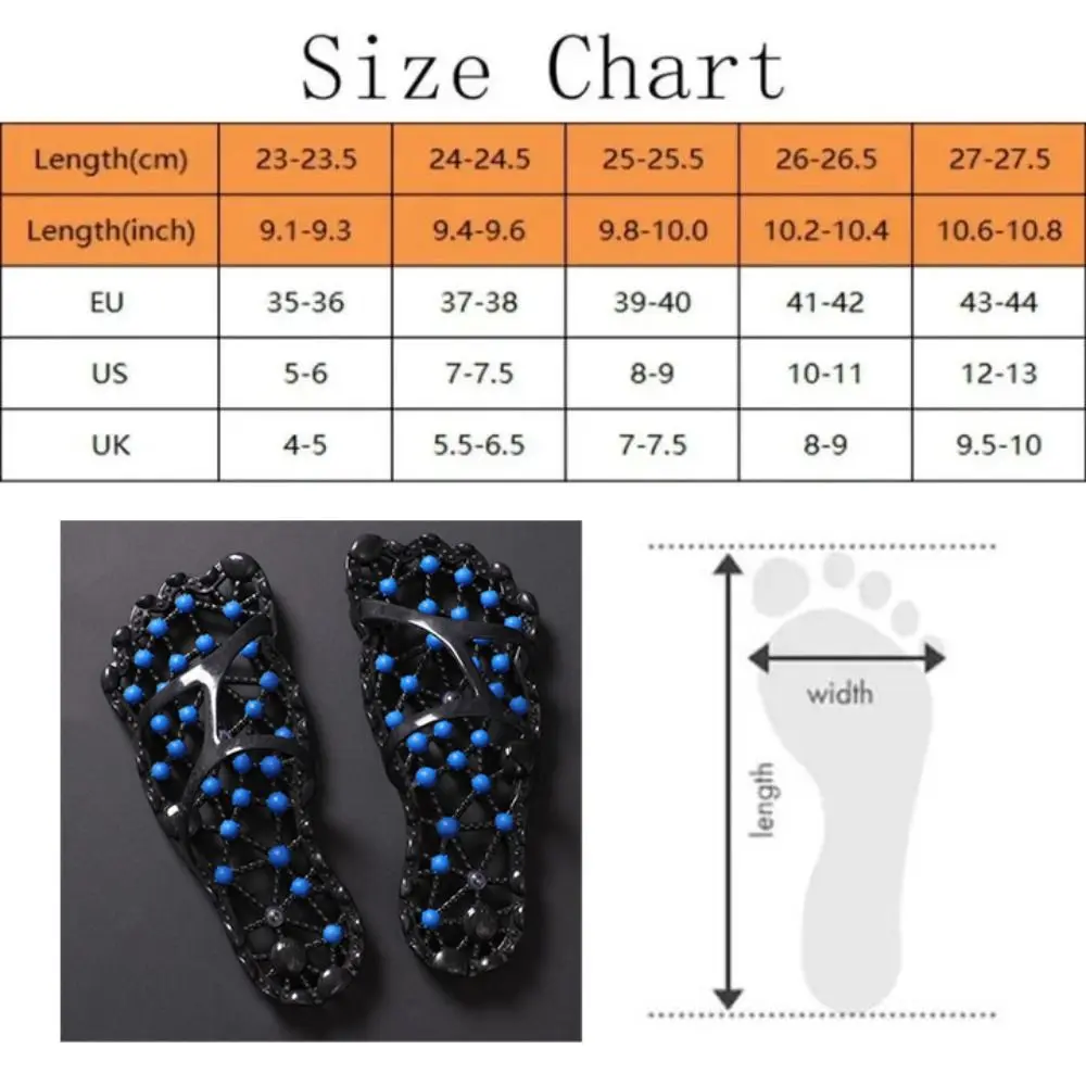 Non-Slip Foot Massage Slippers Feet Care Bath Quick-drying Footwear Reflex Stress Hollow Out Acupressure Massage Slippers Man