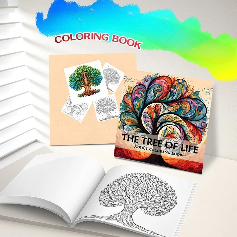 

Adult Tree of Life Coloring Book Detailed Nature Art Stress Relief Relaxation Creative Therapy Mindful Cozy Gift