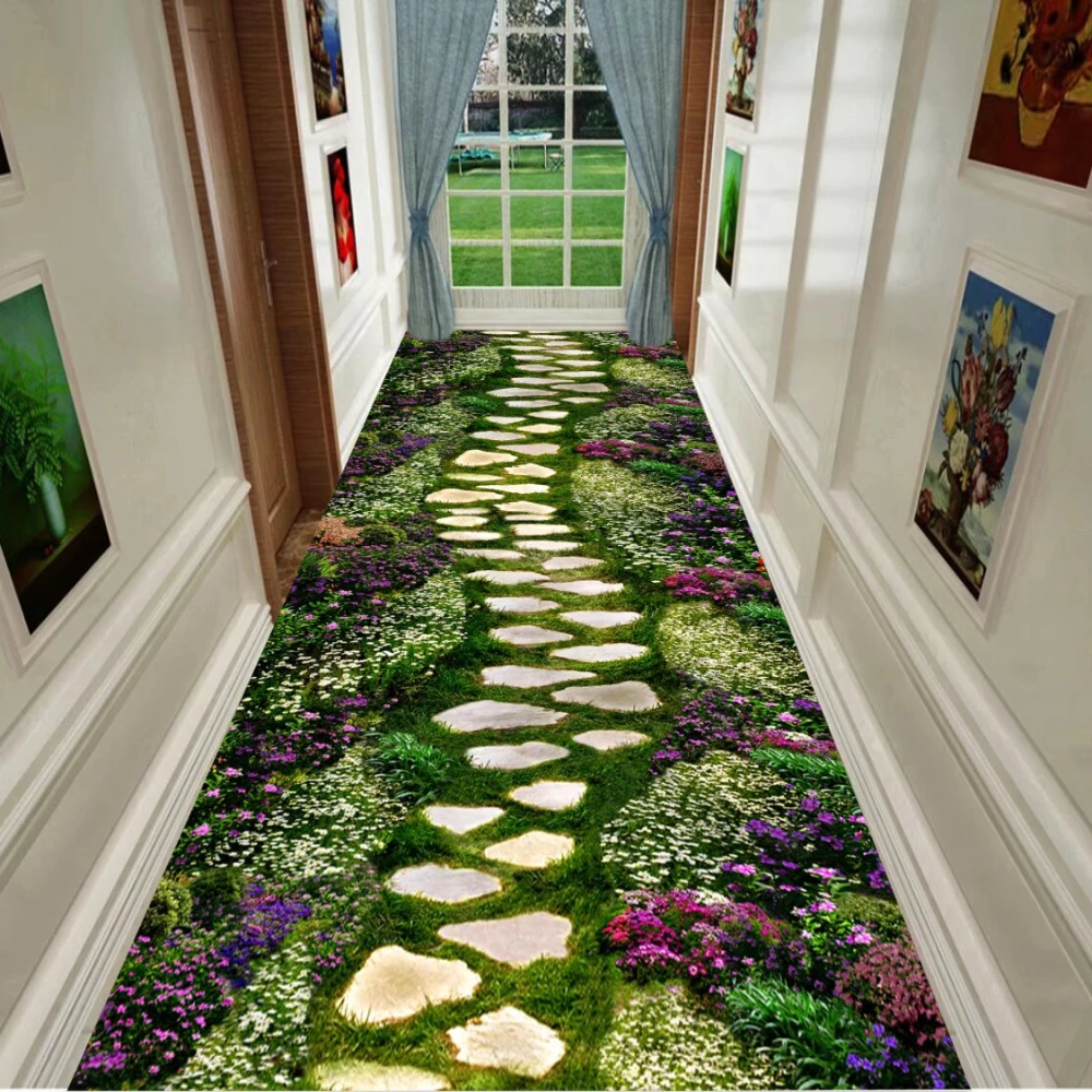 3D Runner corridoio tappeto per passaggio soggiorno decorazione casa Villa tappetini moderno lusso ingresso morbido tappeto di grandi dimensioni