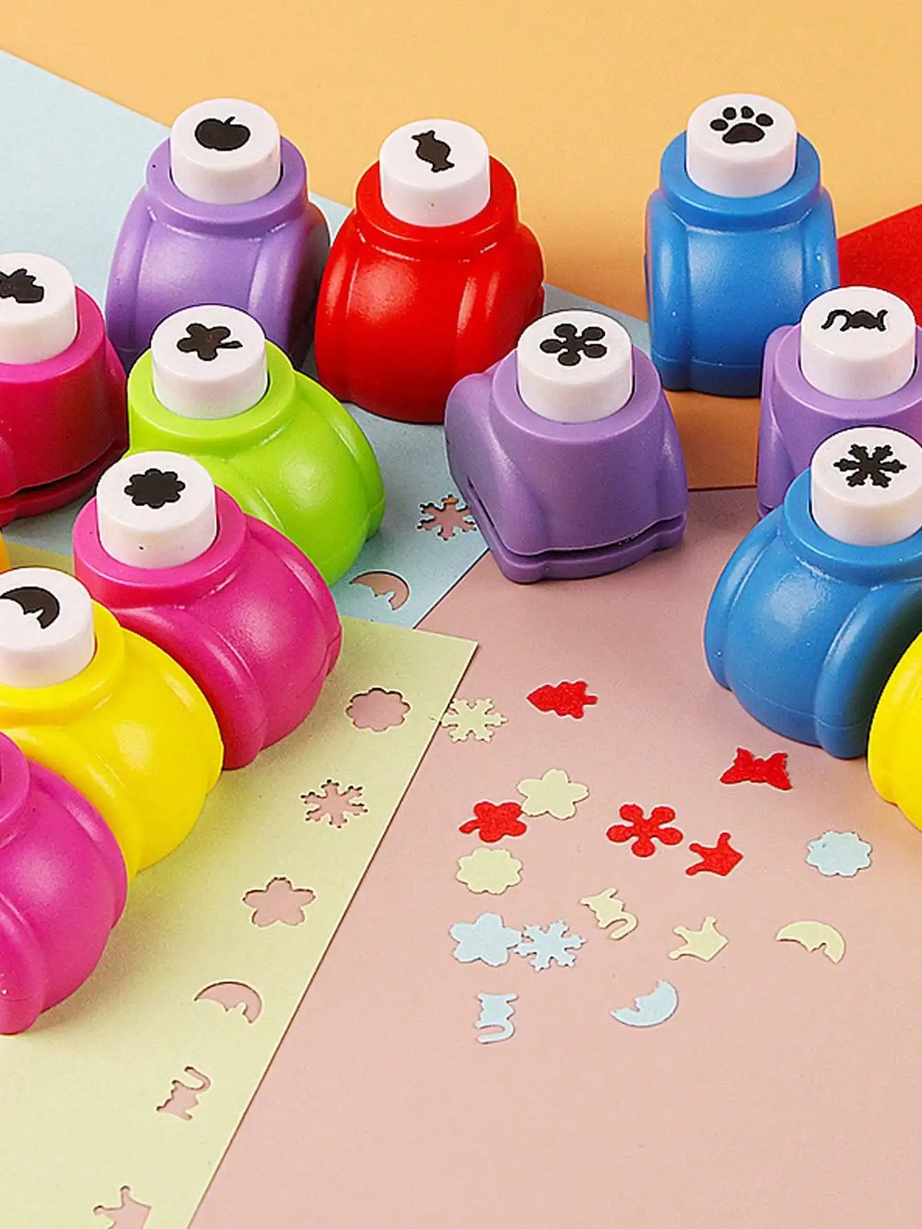 Mini Kreatywny Zestaw Wykrojników do Tłoczenia 6/12 szt. - Losowe Style - Mieszane Kolory, Przenośne Narzędzia do Cięcia i Tłoczenia Papieru - DIY Scrapbooking