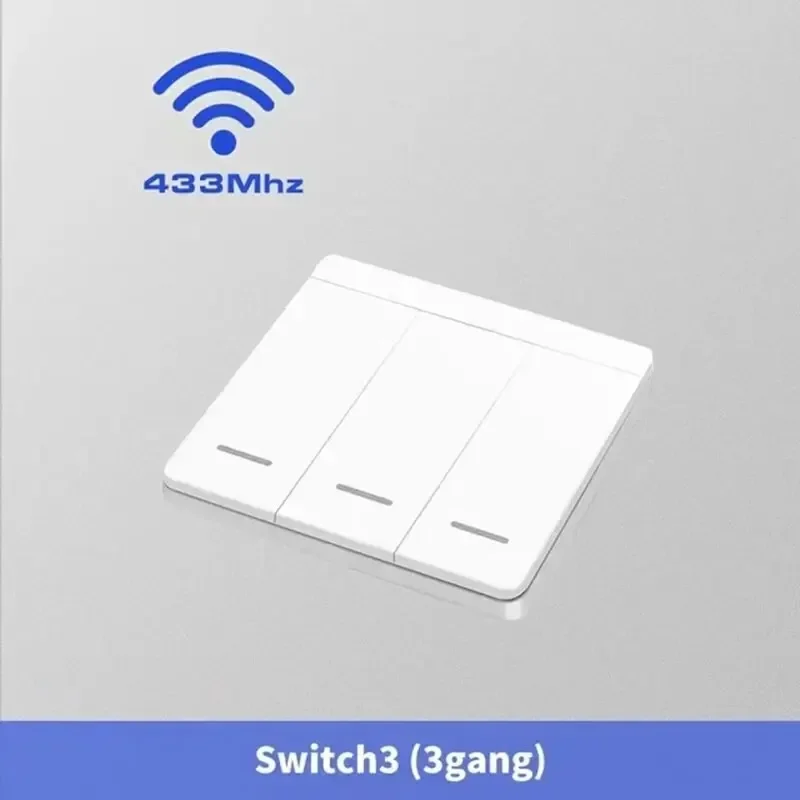 RF433Mhz Light Switch Wireless Remote Control Relay Module LED Push Button Switch 10A 220V EU Standard Wall Power Touch Switch