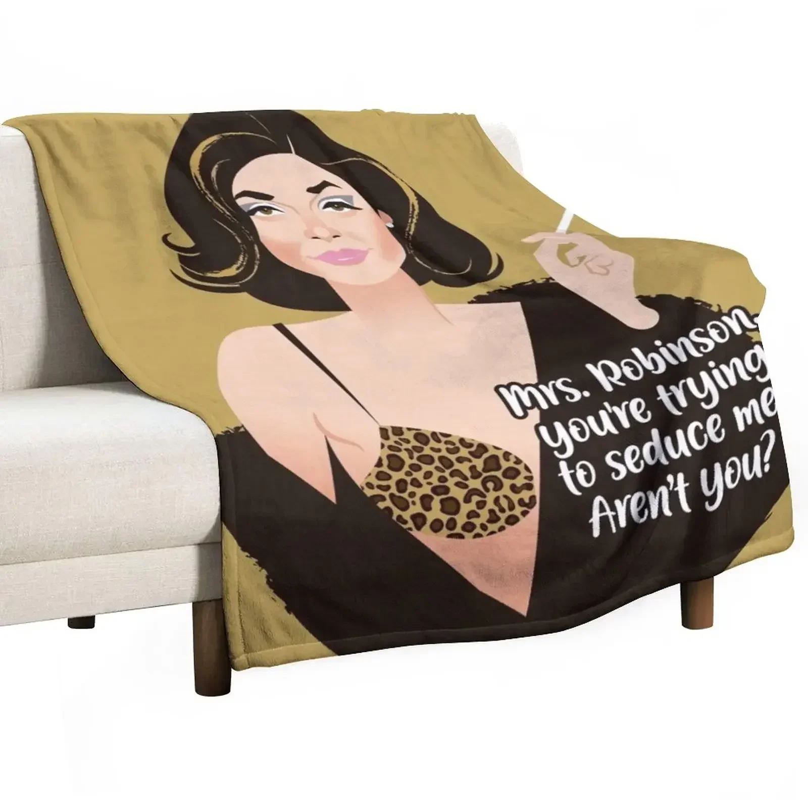 Mrs. Robinson Throw Blanket Retros anime Blankets