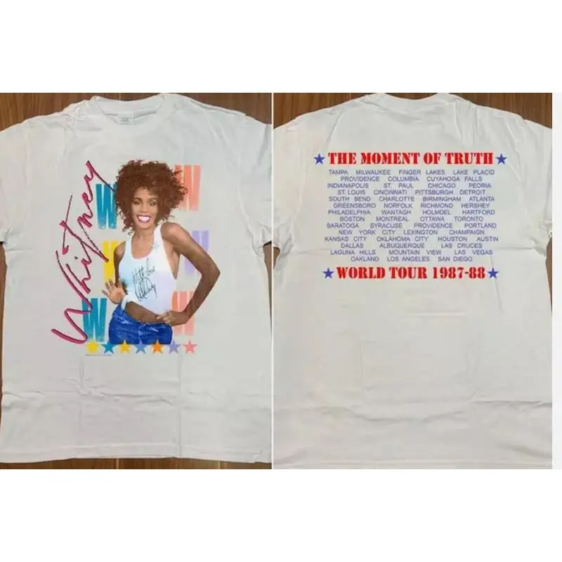 Vtg Whitney Houston Le Moment de la Truth World Tour 1987-88 T-Shirt, Whitney Hous