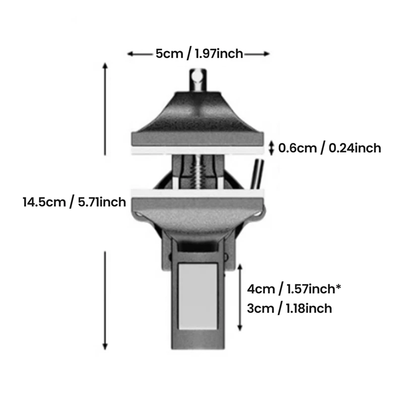 Mini banco multiusos de 50Mm, tornillo de banco con abrazadera de mesa con Base giratoria de 360 grados para carpintería, banco de trabajo DIY