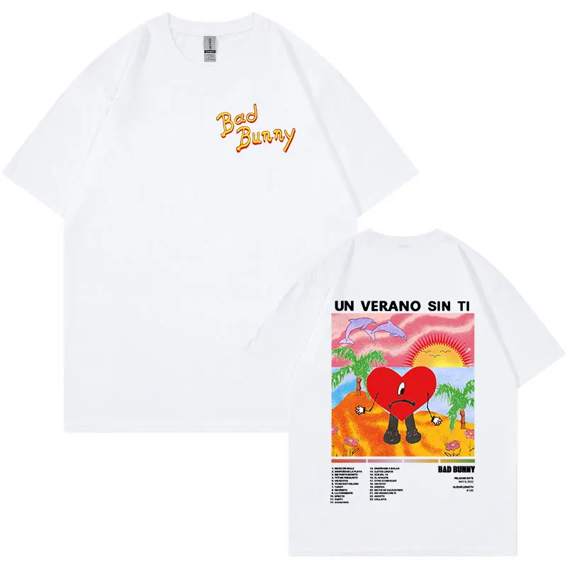 Bad Bunny Un Verano Sin Ti Graphics Print T-shirt Men Clothes Fashion Hip Hop Short Sleeve Oversized T-shirts Unisex Streetwear