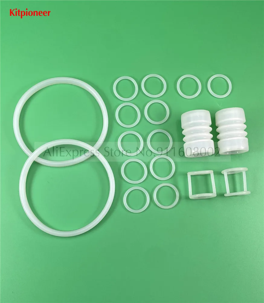 18 Pieces White Color Food Grade Silicone Sealing Rings Ice Cream Maker Parts Mixed Pack For BQL-818T Soft Serve Machines