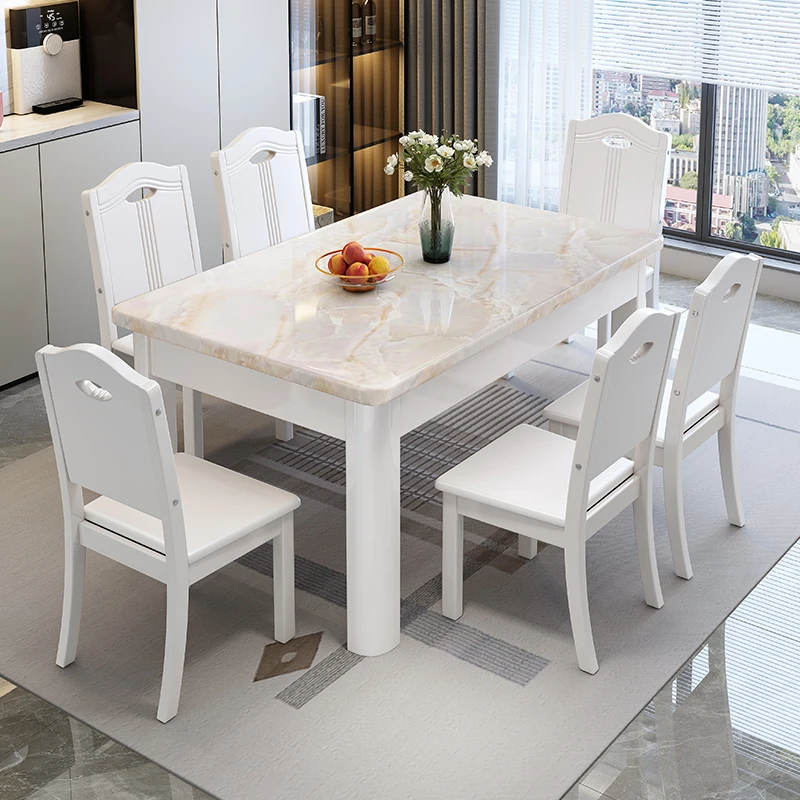 

Design White Dining Tables Modern Square Nordic Side Restaurant Dining Tables Kitchen Stone Mesas De Jantar Furniture For Home