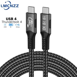 240W USB C To C Fast Charging Cable 48V 5A USB 4 40Gbps Thundebolt 4 Full-Feature Type C Quick Charge Cable For iphone 15 Huawei