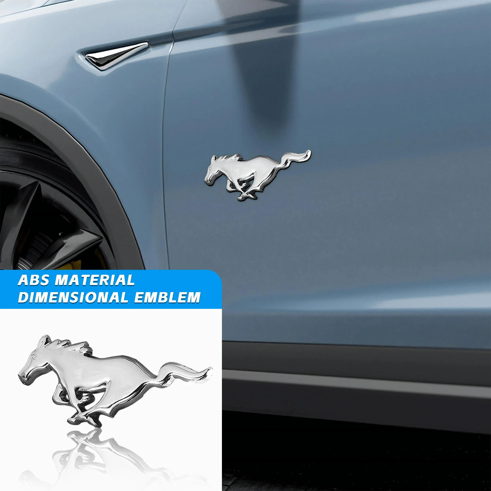 2 pegatinas 3D de metal para coche Ford Mustang Fiesta Ka S Max Transit Explorer Ranger Mondeo, emblemas, calcomanías, accesorios