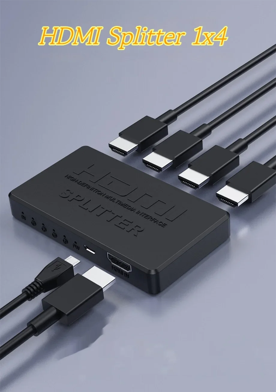 HDMI 호환 어댑터, HD 1080P 비디오 스위처, Xbox PS4 DVD HDTV PC 노트북용, 4K 2K HDMI 분배기, 1 in 4 out 4x1