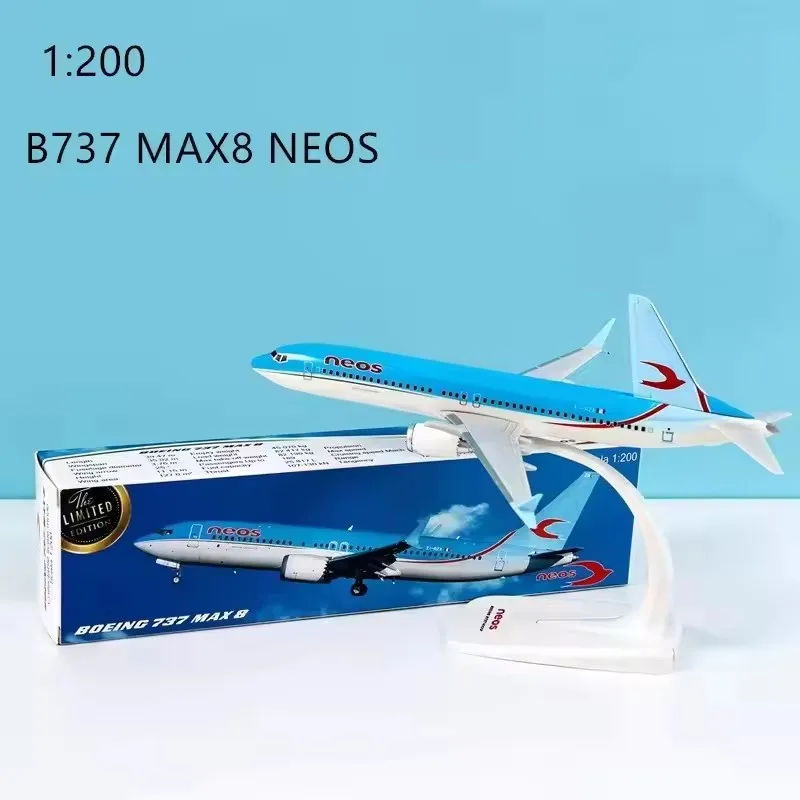1:200 Scale B737 MAX8 Neos Airlines ABS Plastic Airplane Aircraft Plane Model Toy Assembly Resin Collection Display Gifts Fans