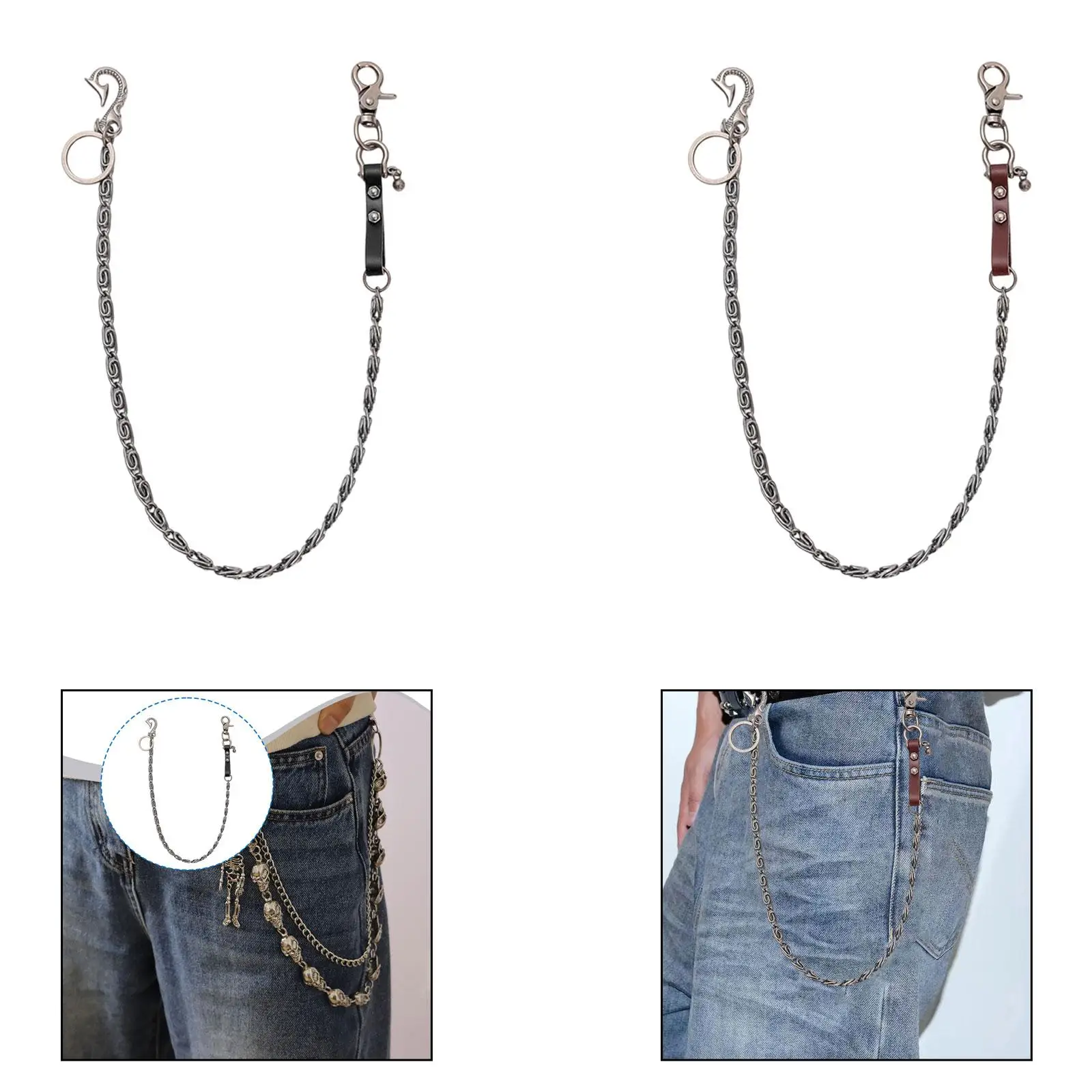 Waist Chain Pants Chain Decorative Denim Chain Punk Chain Belt Trendy Jeans Chain for Concerts Streetwear Dancers Everyday