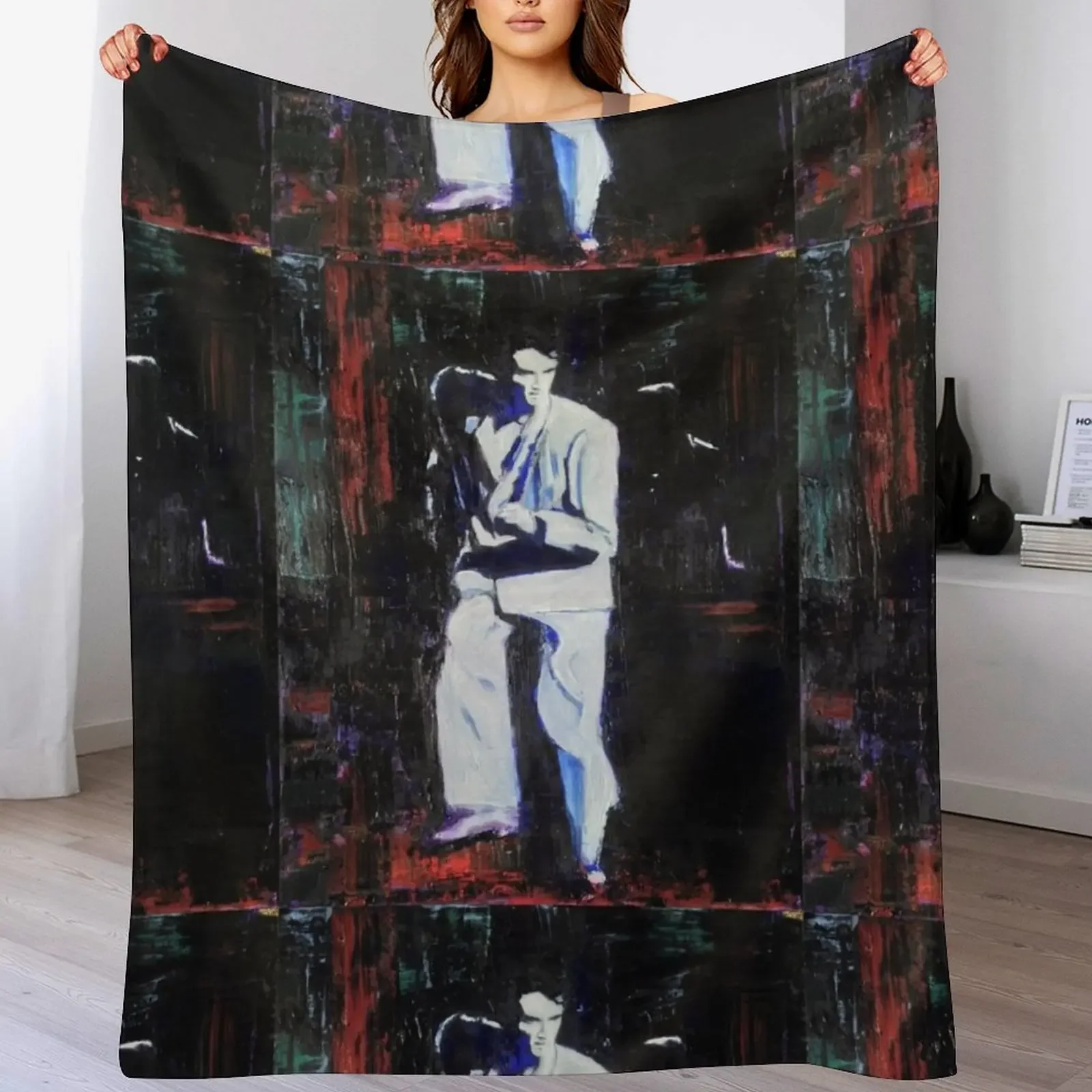 

Portrait of David Byrne, Talking Heads - Stop Making Sense! Throw Blanket Soft Beds Luxury Throw Blankets