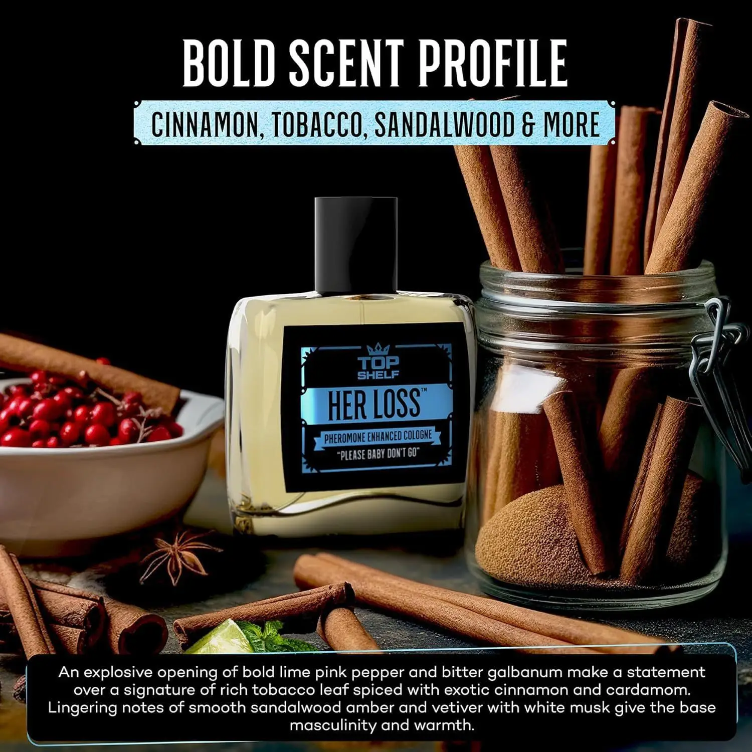 50ml ヘルロス メンズ パフューム ロングラスティング オードコロン ロウ アトラクション＆コンフィデンス ラスティング グラマー アウェイクン セント オードトワレ