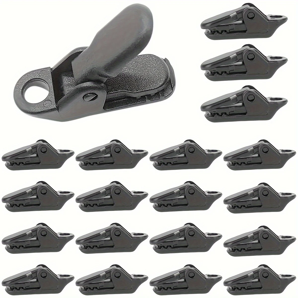 10pcs Sturdy Tent Clips Outdoor Tarpaulin Clips Anti-wind Fixed Camping Tent Clamp Clips Crocodile Clip Hook for Outdoor Camp