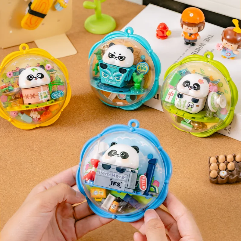 Panda koelkast magneet bouwsteen kleine deeltjes montage speelgoed model decoratief stuk straatbeeld architectuur cadeau