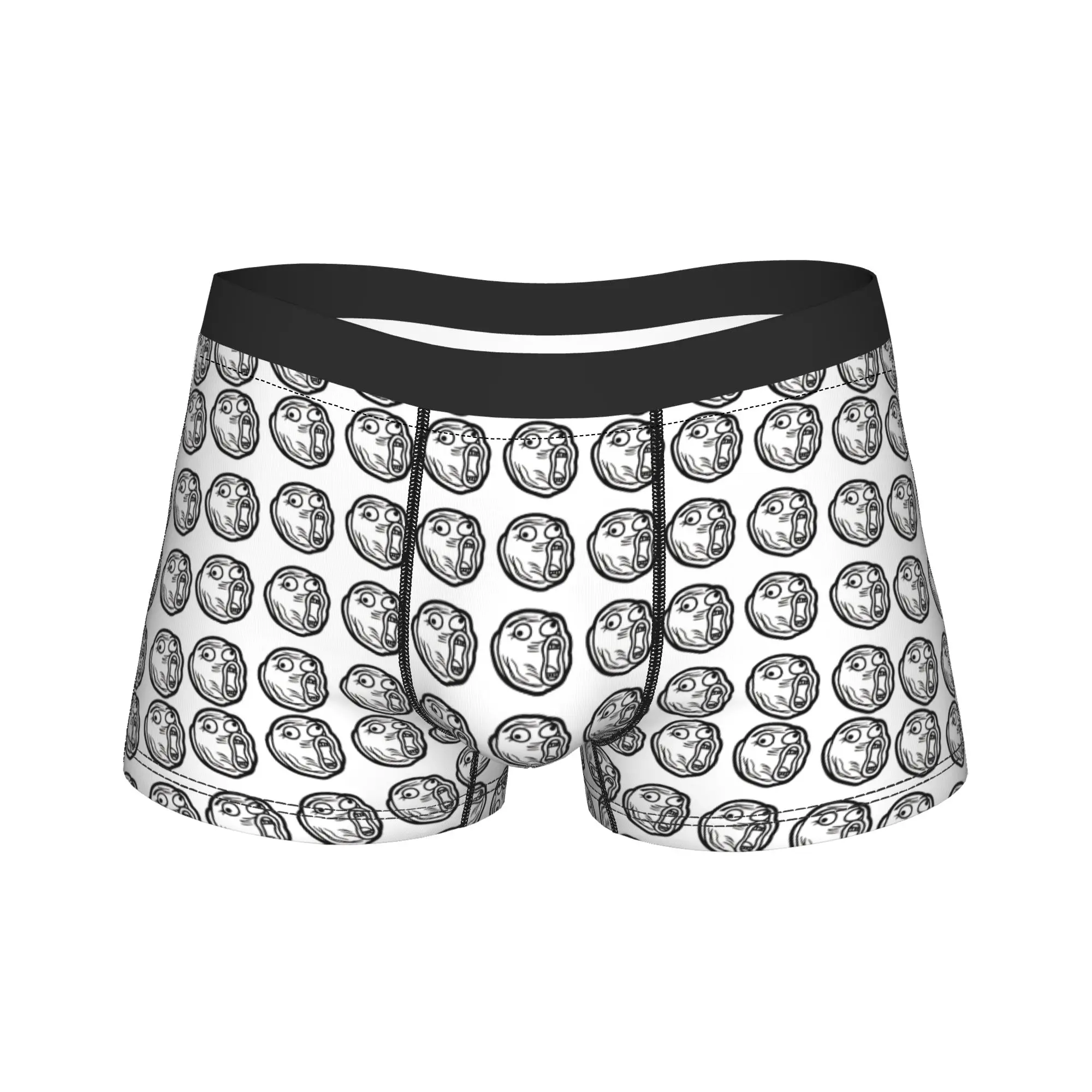 Rage Comic Trollfac Underwear Crazy  Men Underpants Customs Novelty Boxer Shorts High Quality Boxer Brief Big Size 2XL