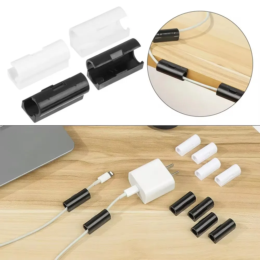 5/20pcs Cable Organizer Clip Snap Drop Wire Holder Cord Management Self-Adhesive Cable Fixed Clamp Office Wiring Accessory