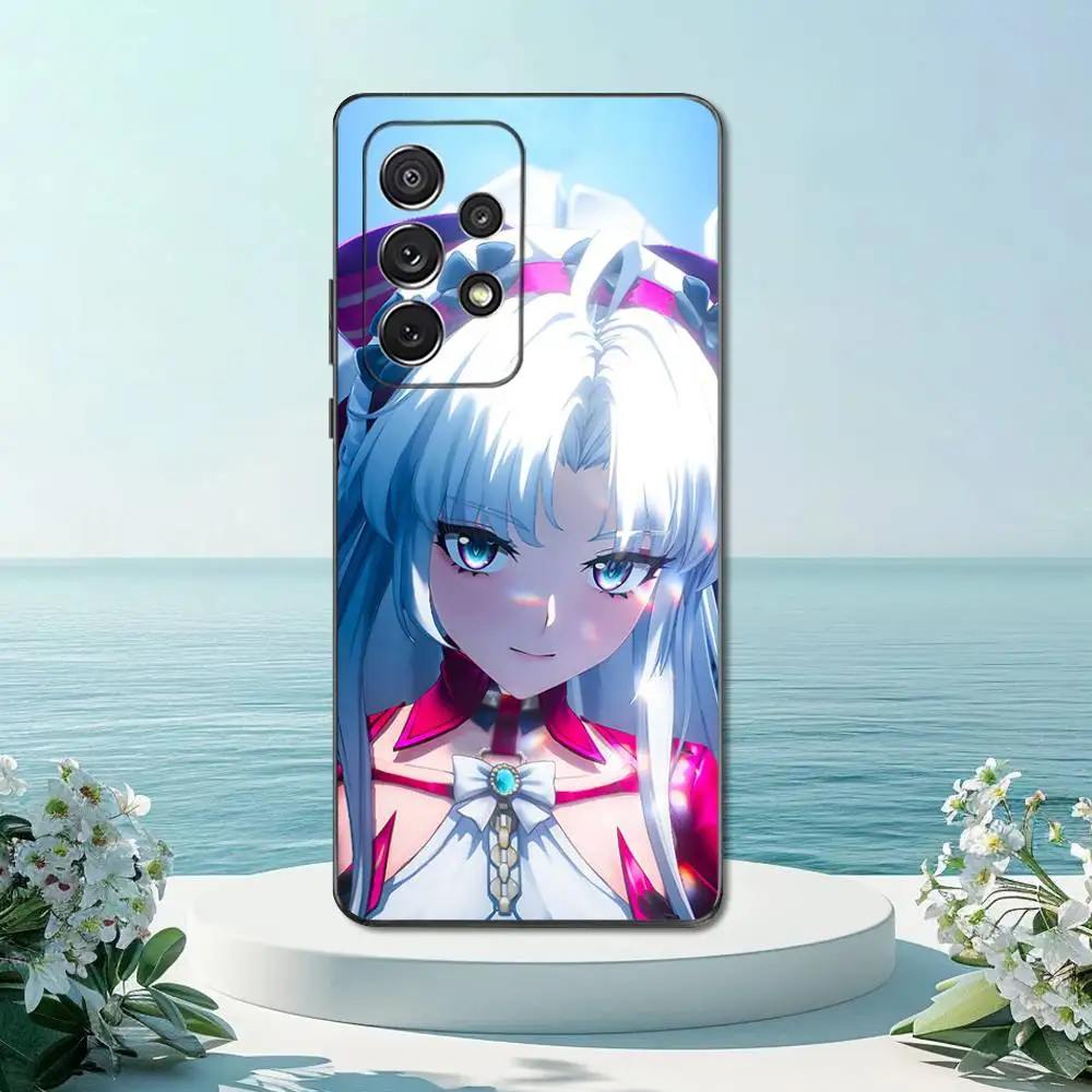 Casing Ponsel W-Wuthering Waves C-Carlotta untuk Samsung S22,S21,S20,S10,S9,S25,S24,S23,Ultra,FE,Plus,Lite, Sampul Hitam Silikon Lembut