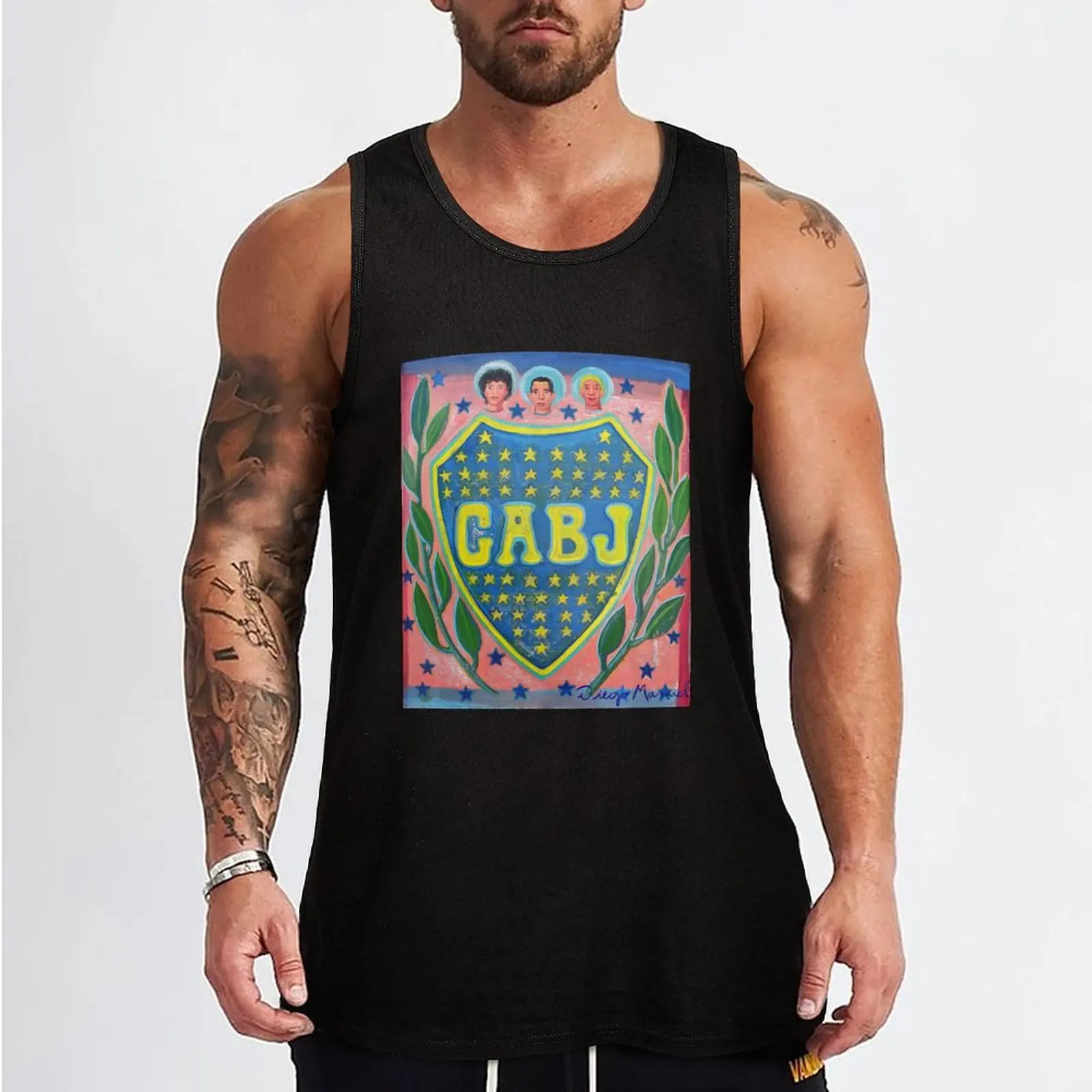 The shield of Boca Tank Top Fitness men clothing gym Men's t-shirts sleeveless Men's t-shirts Sports clothing