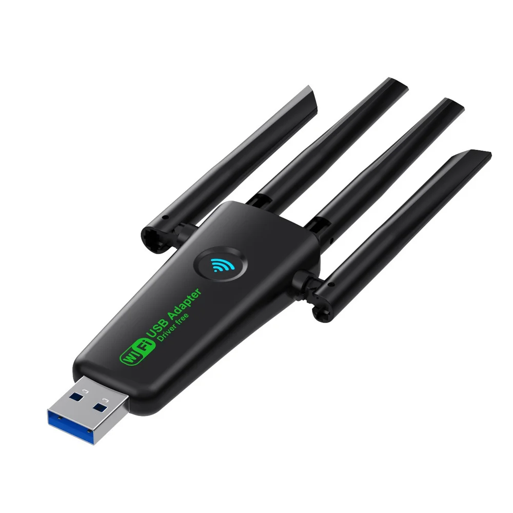 1300Mbps WiFi USB Adapter Dual Band 2.4G/5Ghz Wi-Fi Dongle USB3.0 ความเร็วสูง 802.11AC 4 เสาอากาศตัวรับสัญญาณไร้สายไดร์เวอร์ฟรี