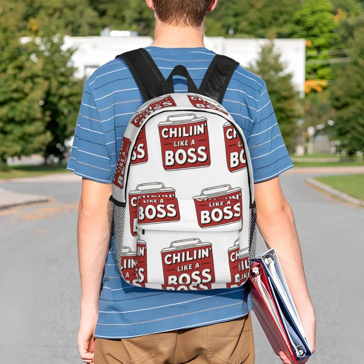 Chillin Like A Boss Rucksack für Studenten, Büchertasche für Jungen und Mädchen, Schultasche, Laptop-Umhängetaschen