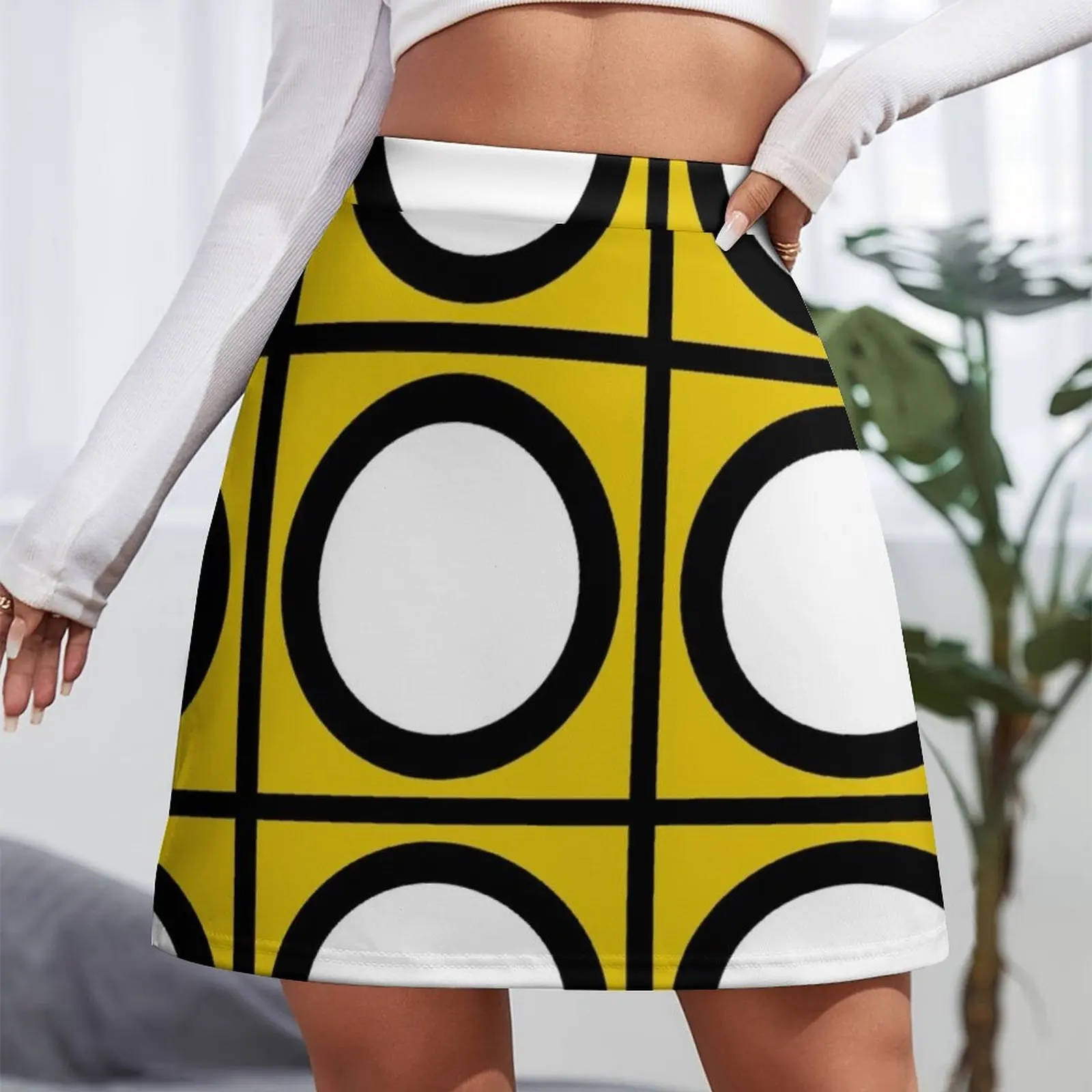 Retro Yellow Circle Mini Skirt fairy grunge 90s vintage clothes cosplay Mini Skirt