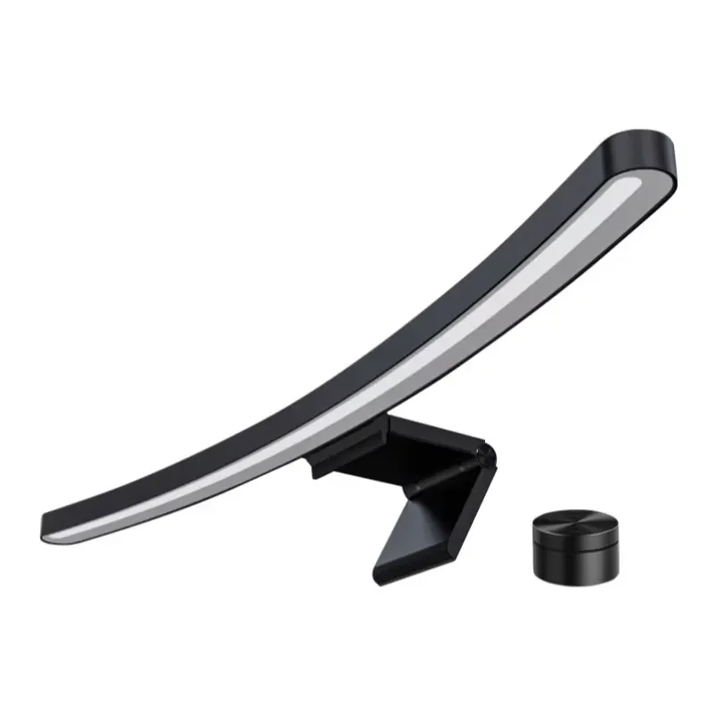 Modern Curved Screen Hanging Display Light Bar USB LED Desk Lamp, Remote Control Adjustable Brightness, Aluminum, Suitable